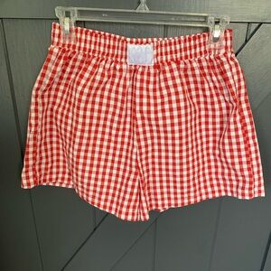 SHEIN Red Gingham High Waist Shorts